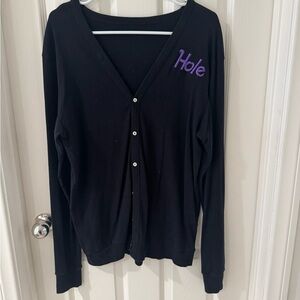 Hole Band American Apparel Black Cardigan